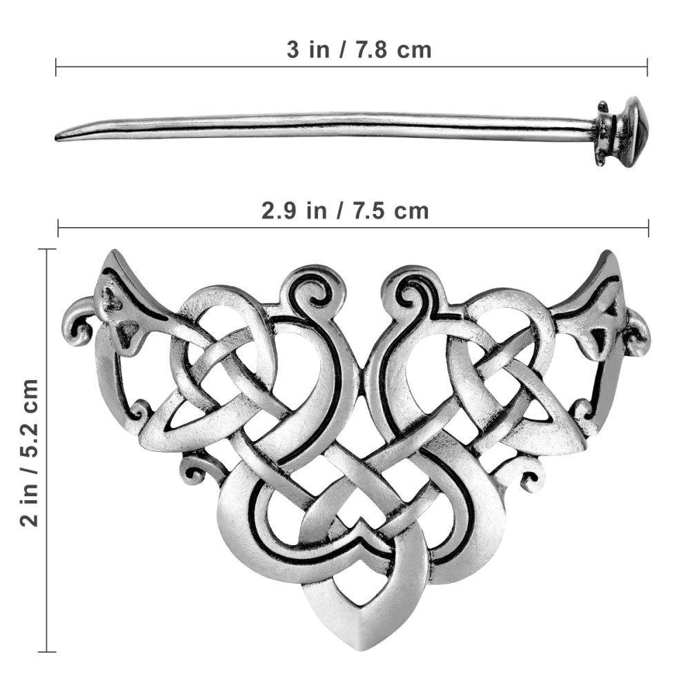 Lurrose Celtic Knot Hair Clips Creative Hair Jewelry Braids Hair Slide Clip with Stick