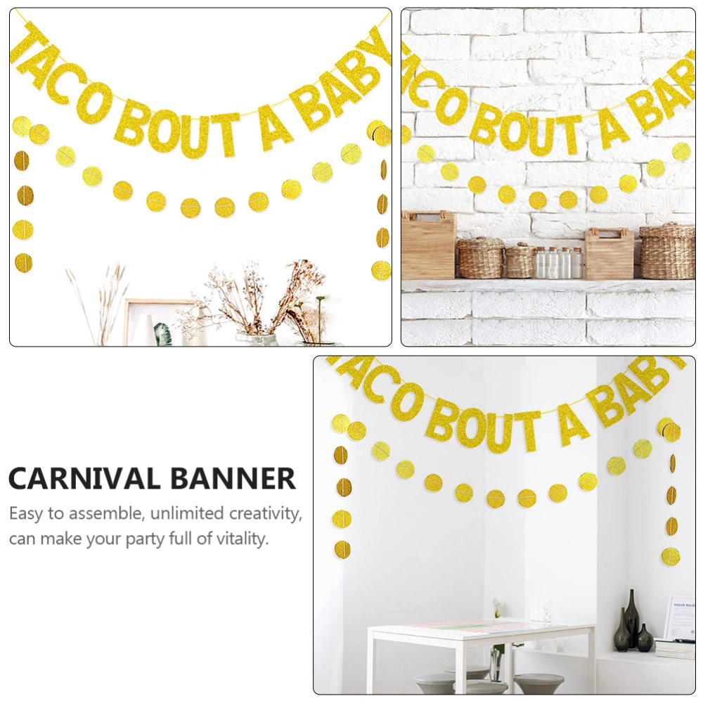 2pcs Baby Shower Party Decors Banners Carnival Theme Party Paper Banners