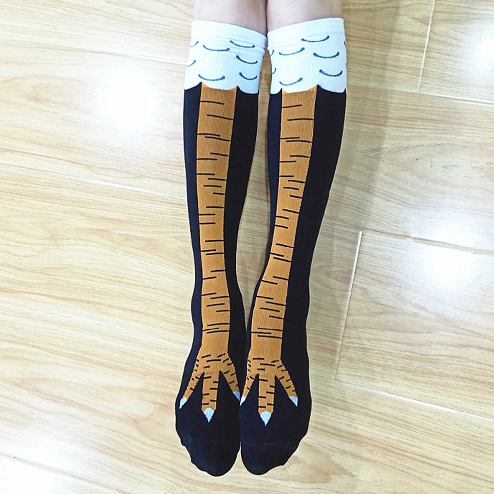 Long Chicken Claws Design Socks Funny Dress Up Cosplay Stockings for Women Fitness (Black)