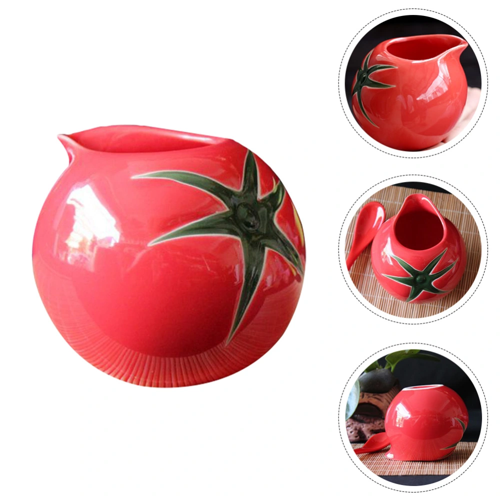 2Pcs Ceramic Tomato-shaped Mugs Practical Water Cups Milk Cups Juice Coffee Cups