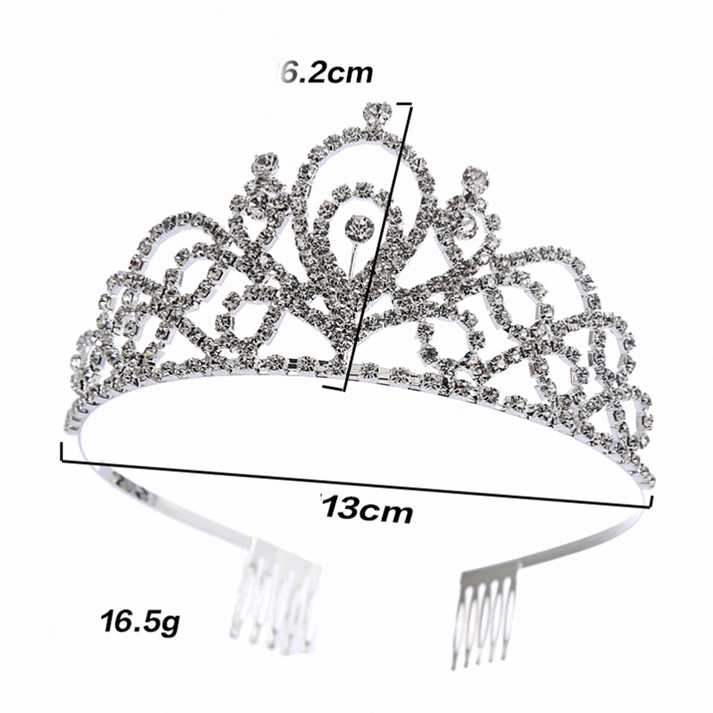 Rhinestone Bride Crown Wedding Headdress Charming Headwear Elegant Hair Accessories Party Hair Ornament for Women Ladies