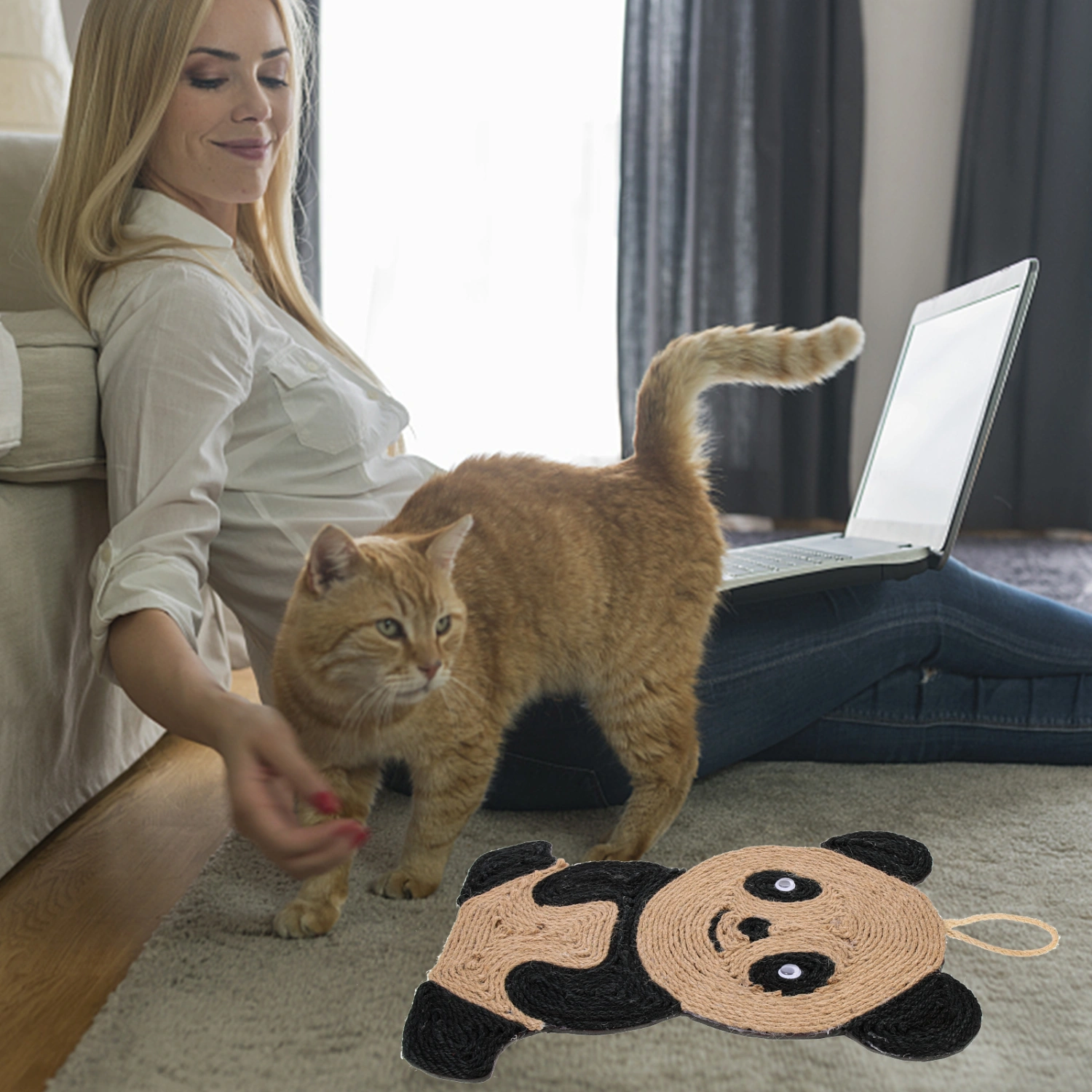 Cat Scratching Mat Sisal Cat Scratcher Hanging Cat Scratching Board Indoor Cat Toy