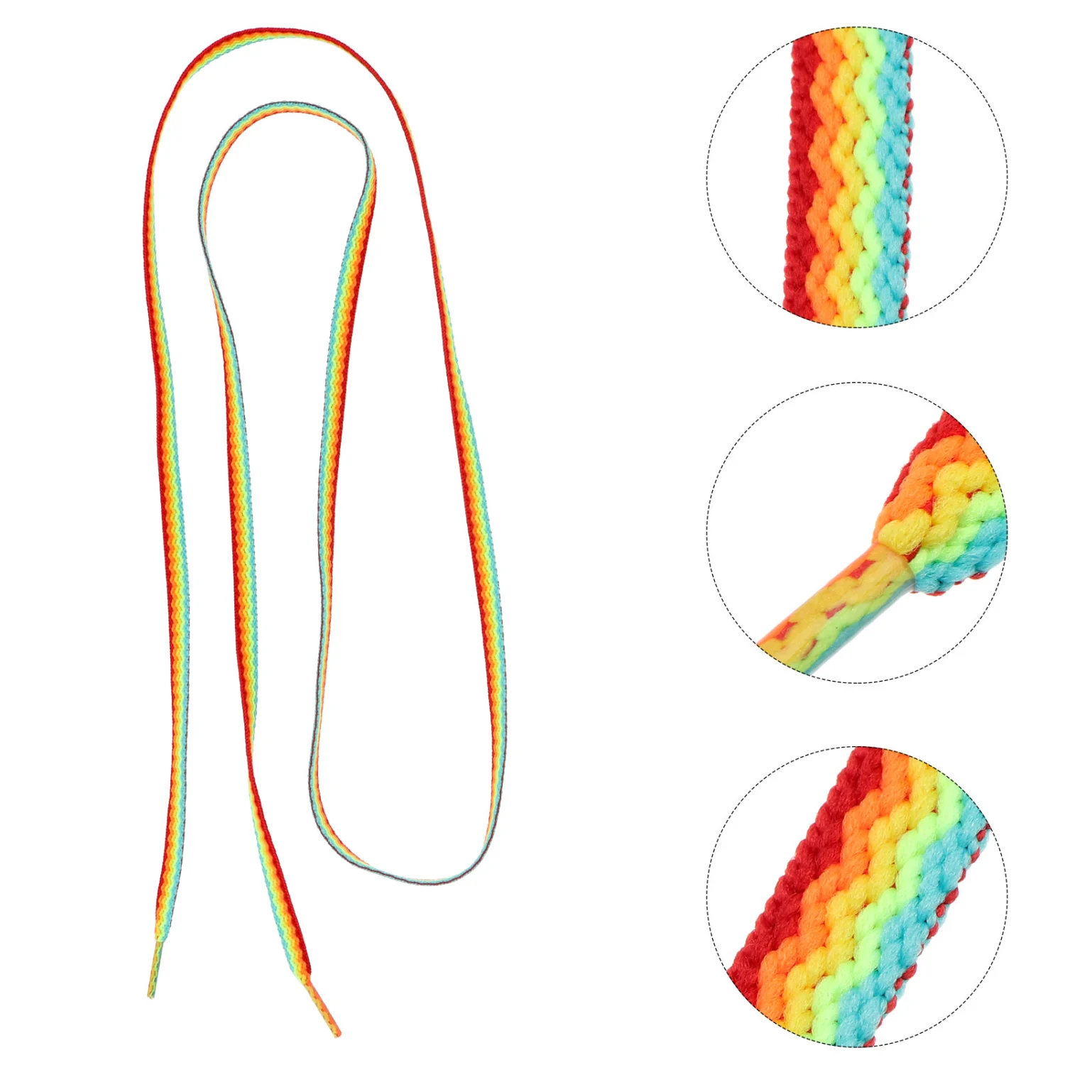 1 Pair 3D Rainbow Striped Shoe Laces Psychedelic Shoelace for Shoes Sneakers