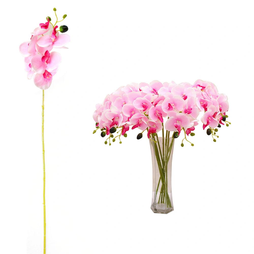 Small Artificial Flowers Orchids Present Touch for New Home Wedding Decorations Party Decor (Pink)