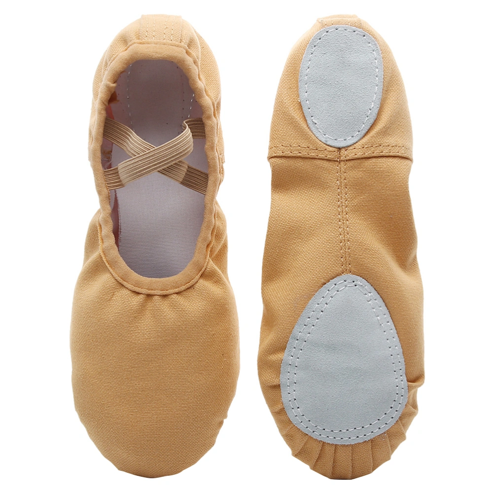 1 Pair of Lace-free Yoga Shoes Sole Dancing Shoes Breathable Ballet Shoes for Kids Adults Size 35