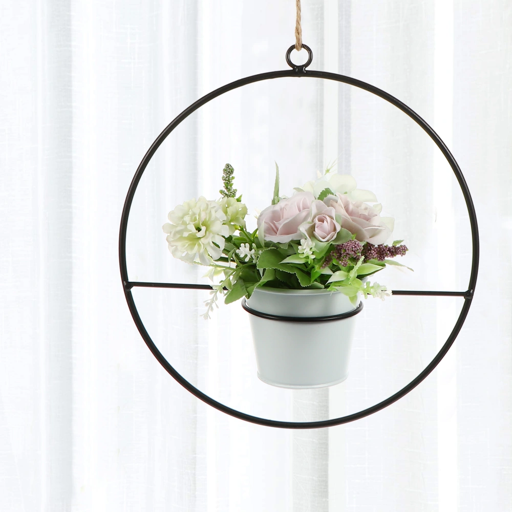 2pcs Geometric Bucket Flower Stand Holder Wall Ornament Plant Display Rack