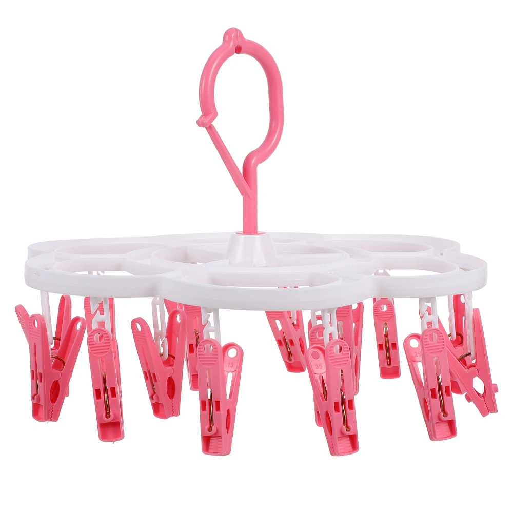 1 Pc Windproof Drip Hanger Household Clothes Hanger Underwear Rack (Pink)