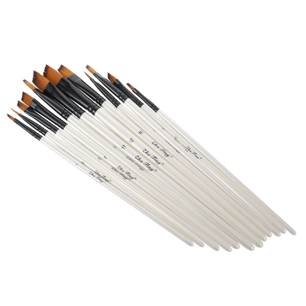 12pcs Professional Paint Brushes Oil Watercolor Artist Painting Brushes Kits