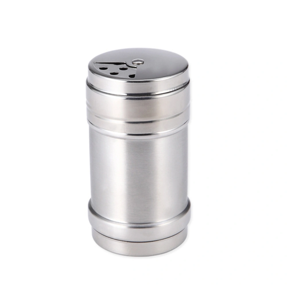 1 Pc Stainless Steel Seasoning Can Rotatable Adjustable Spice Shaker Kitchen Castor for Salt Sugar Pepper (4X8CM)