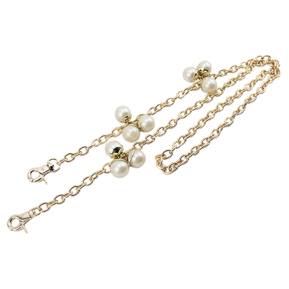 1pc Metal Bag Chain Pearl Design Chain Bag Replacing Chain Bag Strap Accessory for Girls Women (60cm Total Length)