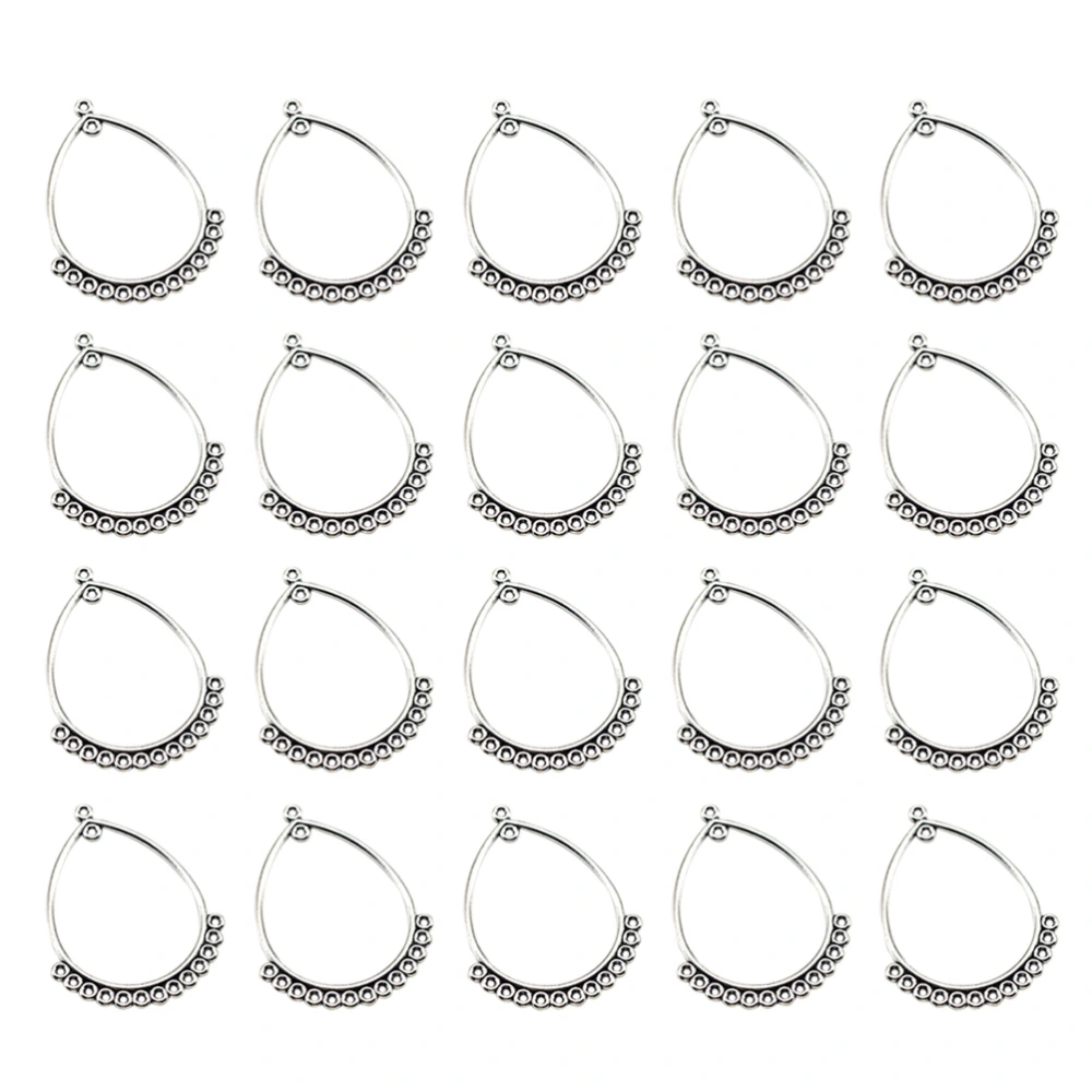 20pcs Alloy Earrings Pendants Handmade Ethnic Style Charms with Holes DIY Jewelry Making Accessory (Antique Silver)