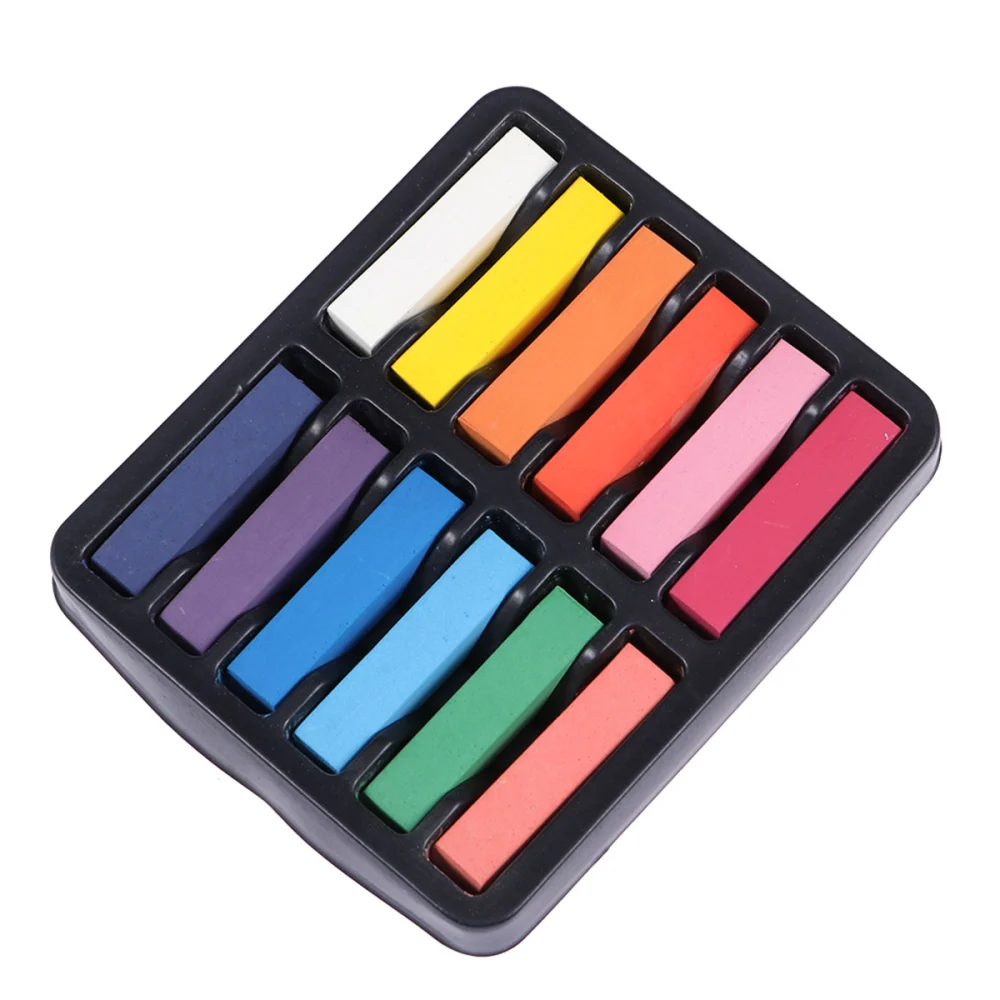 12pcs Hair Chalk Washable Temporary Short Hair Chalk Pens Hair Dye Pens for One-time Dyeing