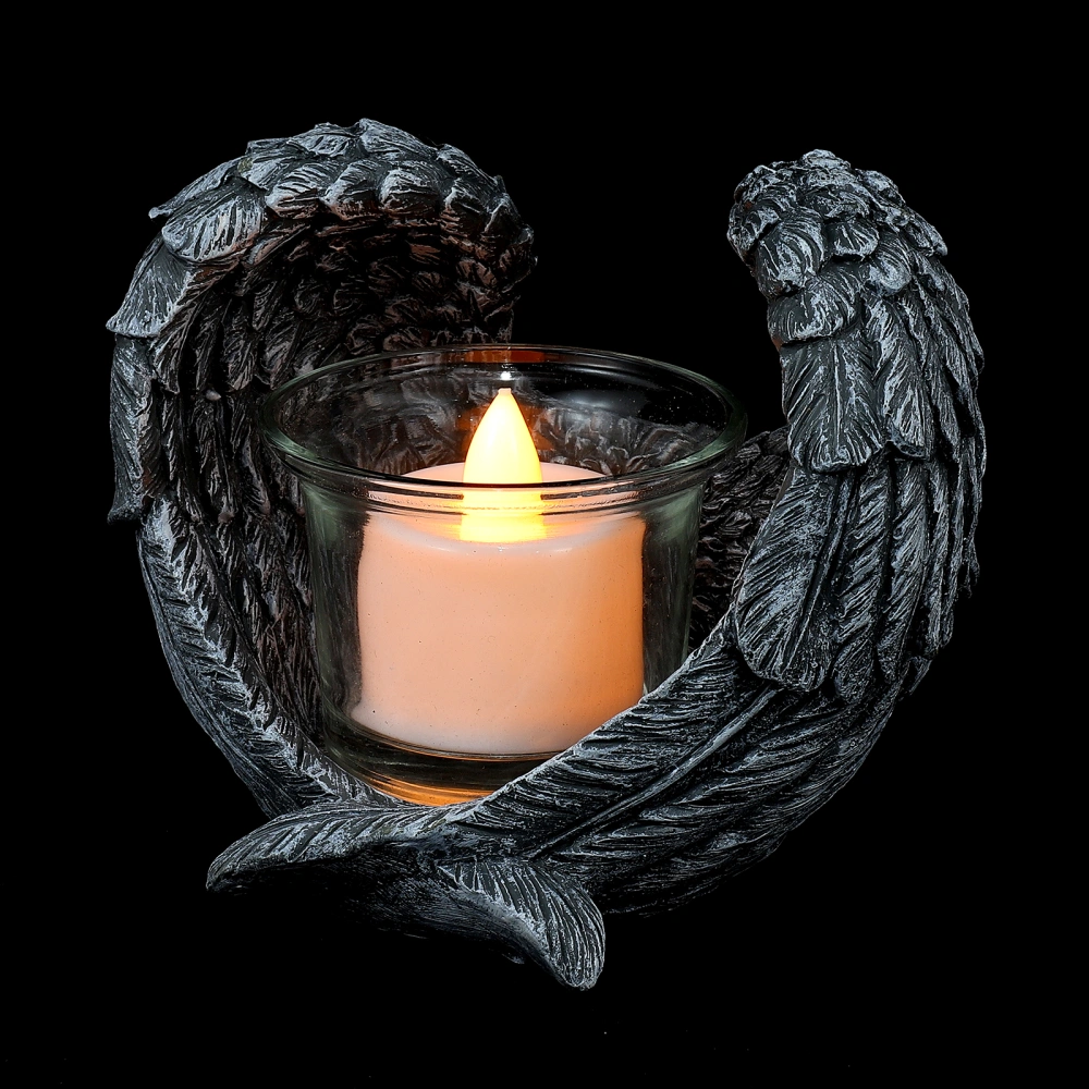 Resin Candlestick Angel Wing Shaped Candleholder Decorative Candle Holder