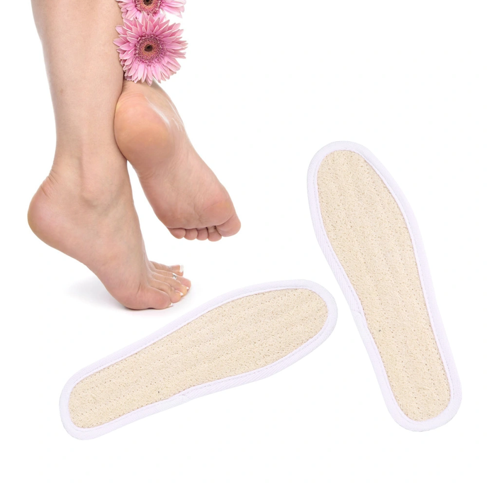 1 Pair of Breathable Loofah Sponge Shoes Pad Deodorant Insole Shoes Cushion Sweat Absorption Insoles Beige (Standard Size 41)