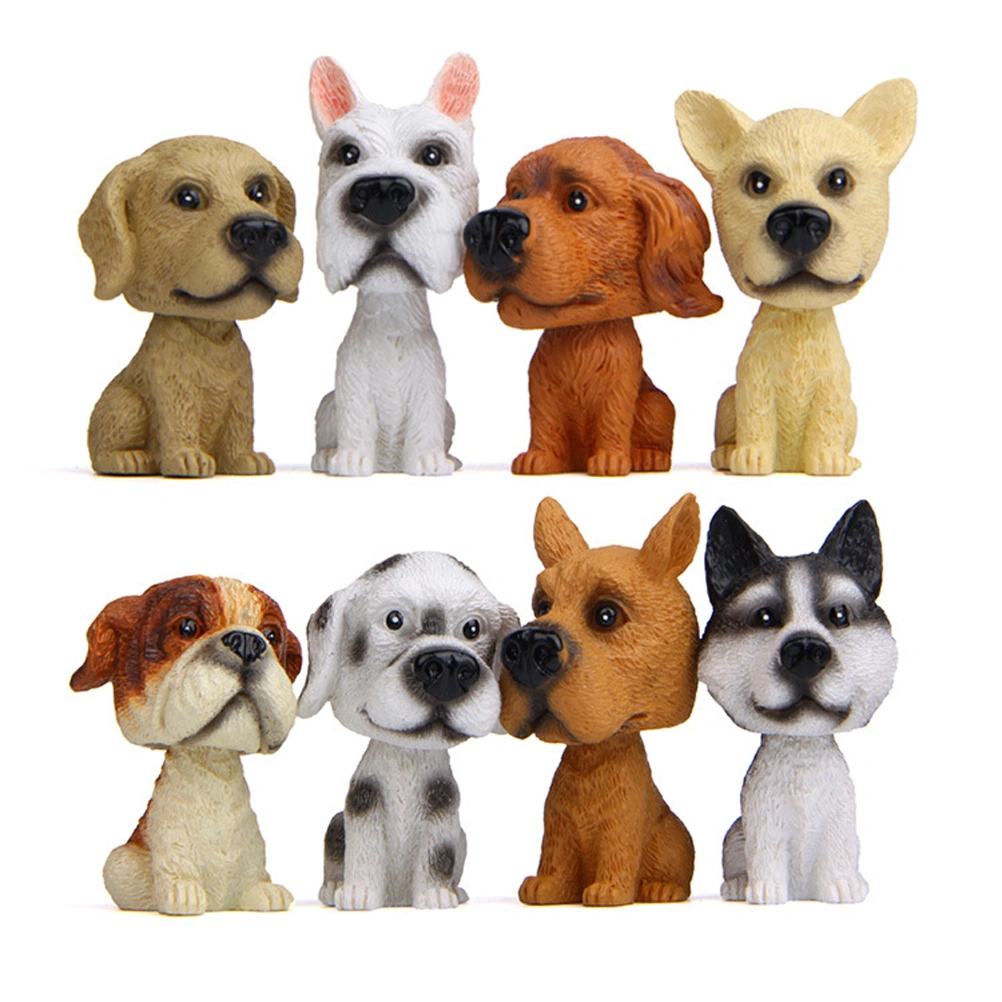 Resin Car Ornaments Interior Accessories Nodding Big Head Dog Lovely Puppy Sitting Posture Shakes Head Dog Decorations