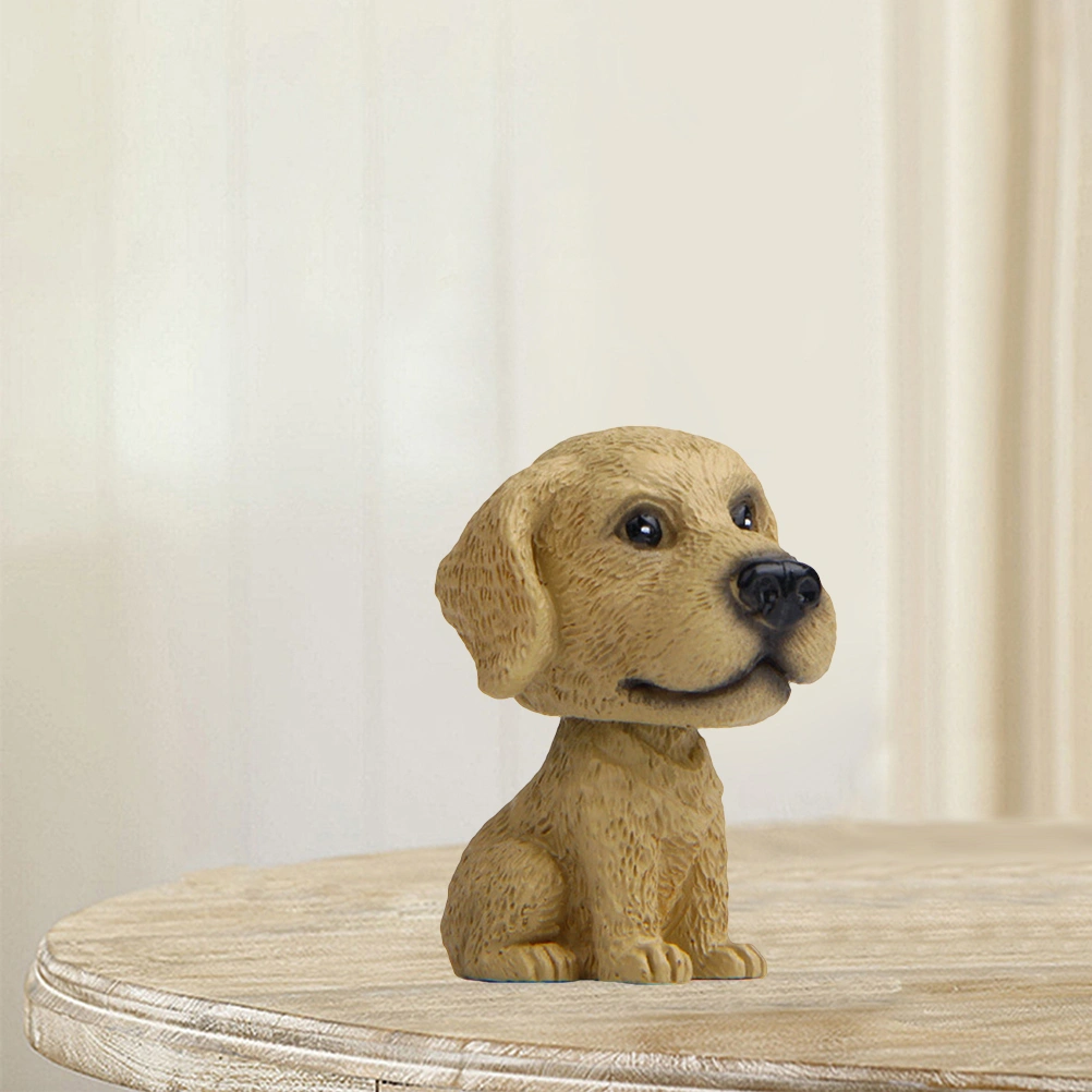Resin Car Ornaments Interior Accessories Nodding Big Head Dog Lovely Puppy Sitting Posture Shakes Head Dog Decorations