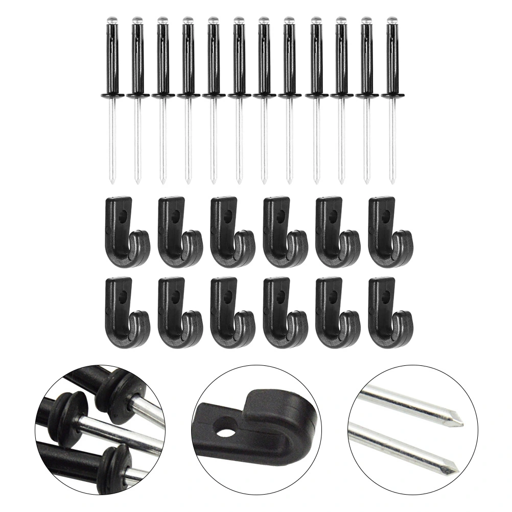 1 Set Kayak Lashing Hook With Rivet Tri Grip Rivet Lashing Kit For Kayak