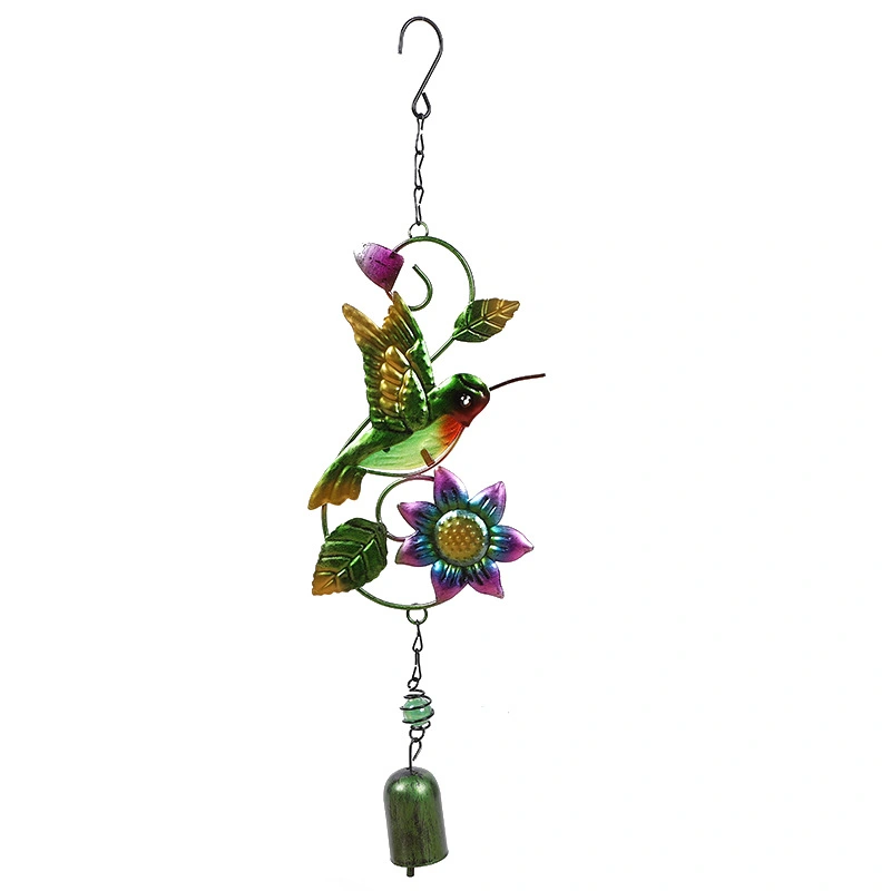 Hummingbird Wind Chime Metal Hummingbird Rotating Wind Chime Outdoor Hanging Decoration