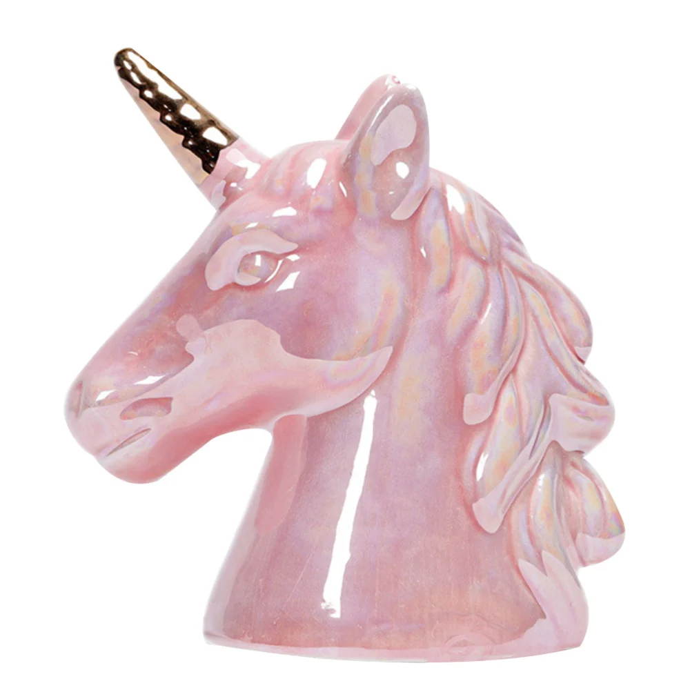 1pc Simple Art Saving Jar Unicorn Money Box Money Holder Artistic Coin Bank Desktop Decoration for Home Pink