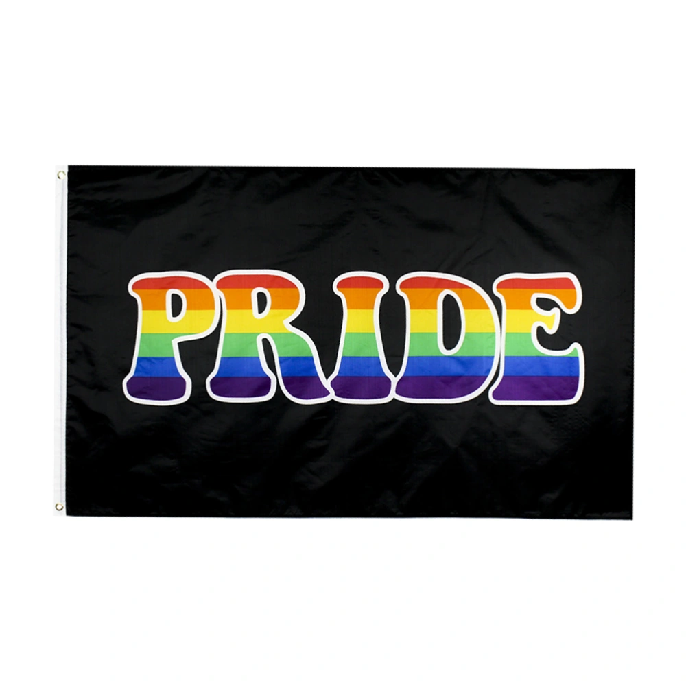 1Pc Creative Rainbow Flag Gay Pride Flag LGBT Decorative Flag Banner for Celebration (Black)