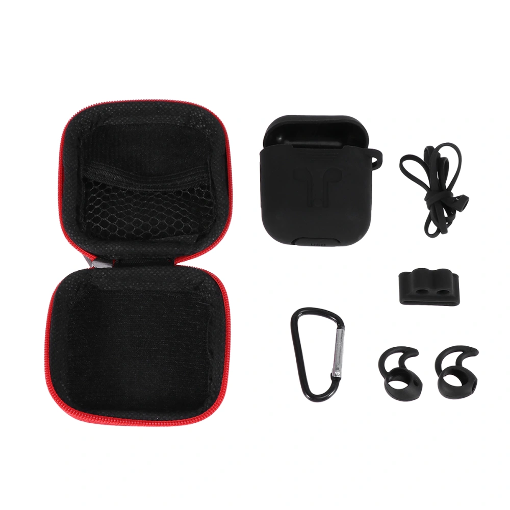 7pcs Silicone Proof Kit Silicone Protective Cover Compatible with Apple Airpods (Black)