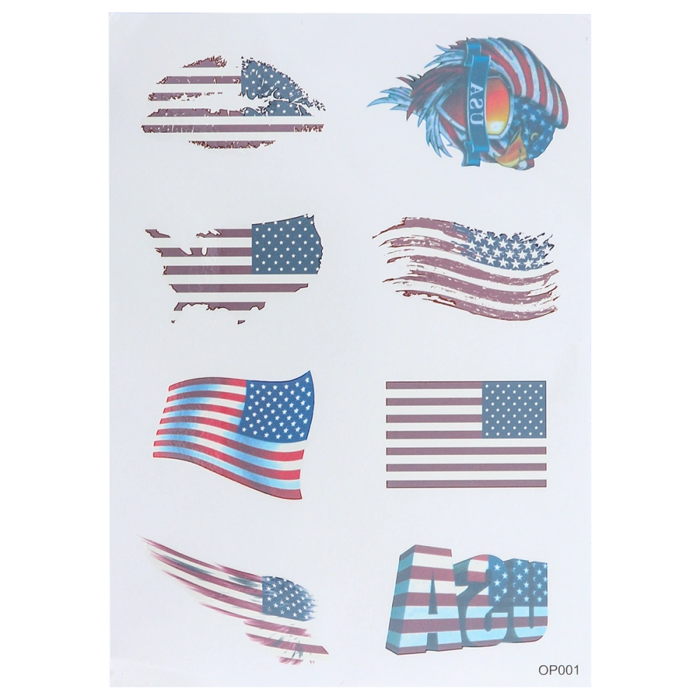 American Country Flag Stickers Body Face Art Decals for National Day Independence Day 4th of July