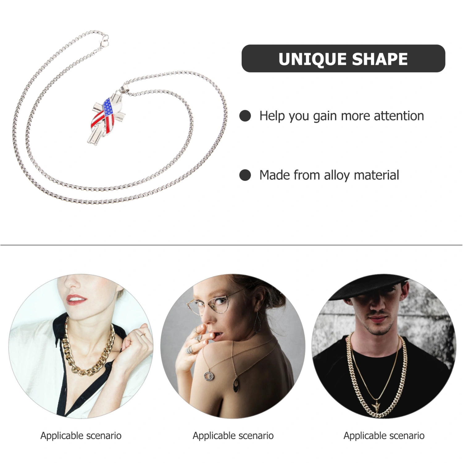 American Flag Necklace Patriotic Cross Necklace Cross Pendant Necklace Decorative Necklace