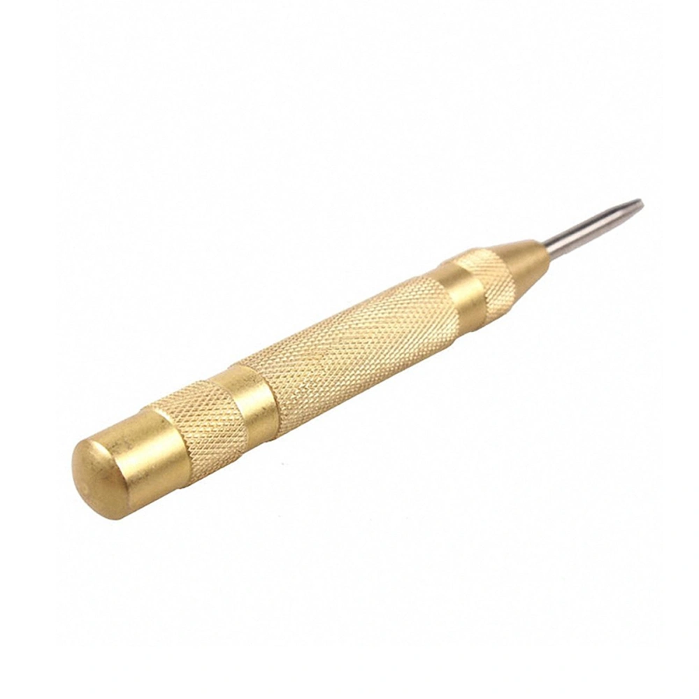 Brass Automatic Spring Loaded Center Punch Tool Determine Drilling Position for Steel Wood Plastic