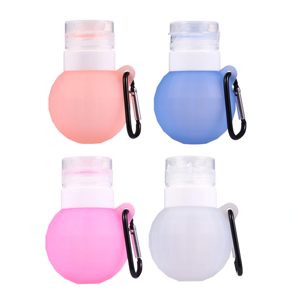 4Pcs 80ML Creative Round Holder Protective liquid Bottle Silicone Protect Case