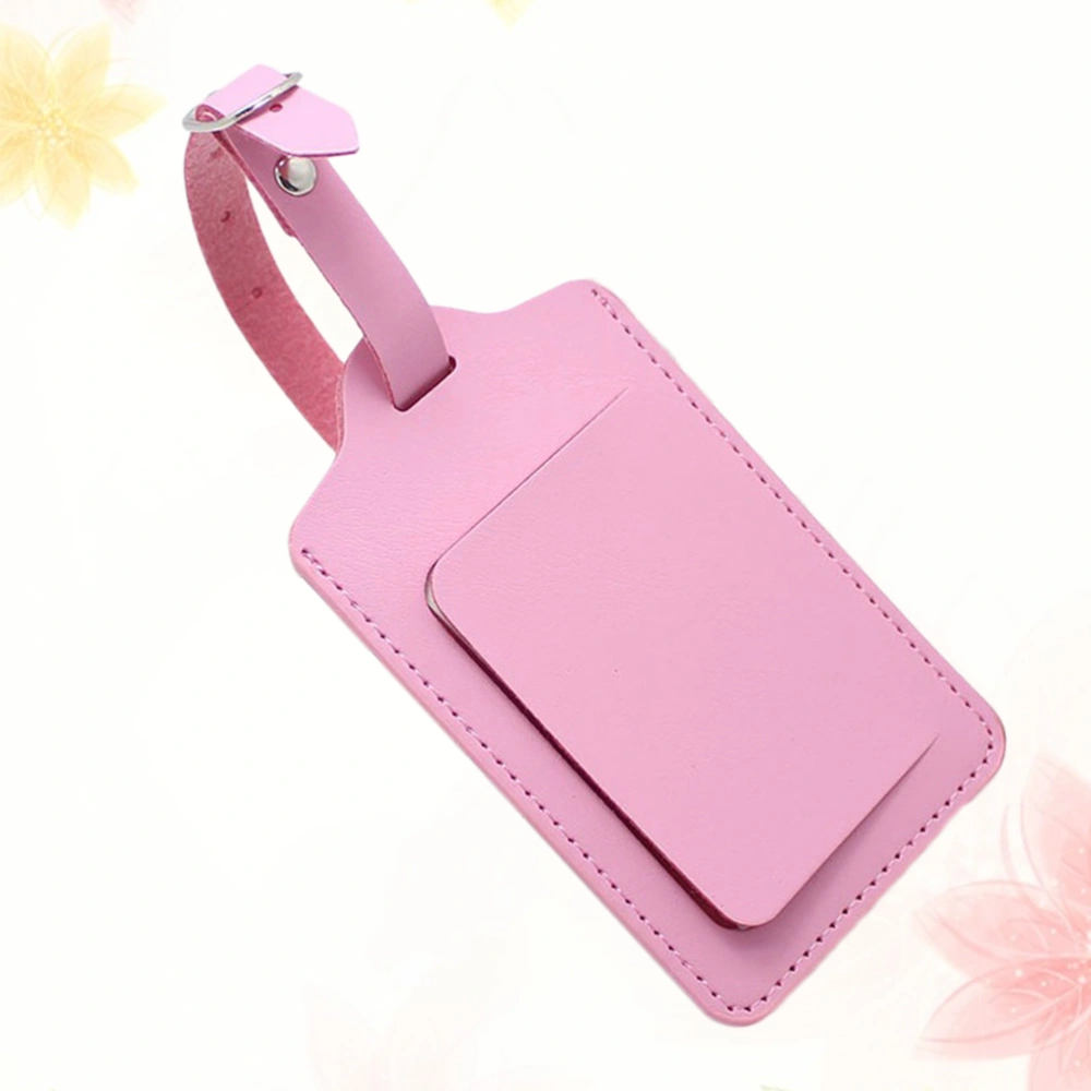 Pink Travel Luggage Bag Tag ID Labels Tag Leather Case Name Holder for Baggage Suitcase Backpacks