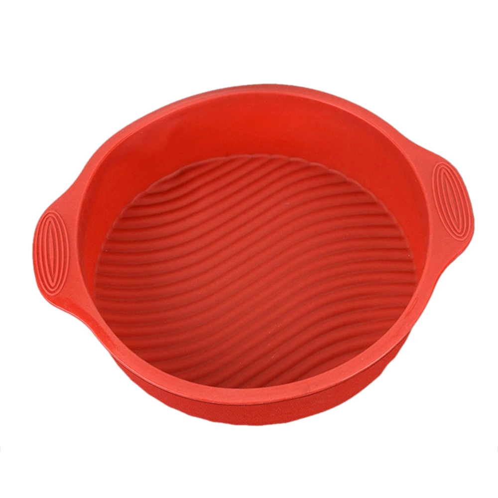 Nonstick Silicone Bakeware Round Cake Mold Pan Baking Sheet for Mousse Cake Bread - Red