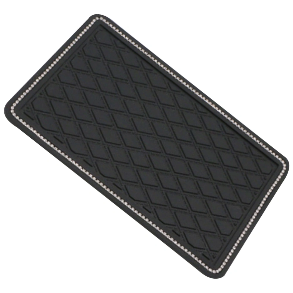 1Pcs Black Car Mobile Phone Non-slip Pad Car Mobile Phone Pad PVC Mobile PhoneCrystal Decorated Pad Size Large(Black)