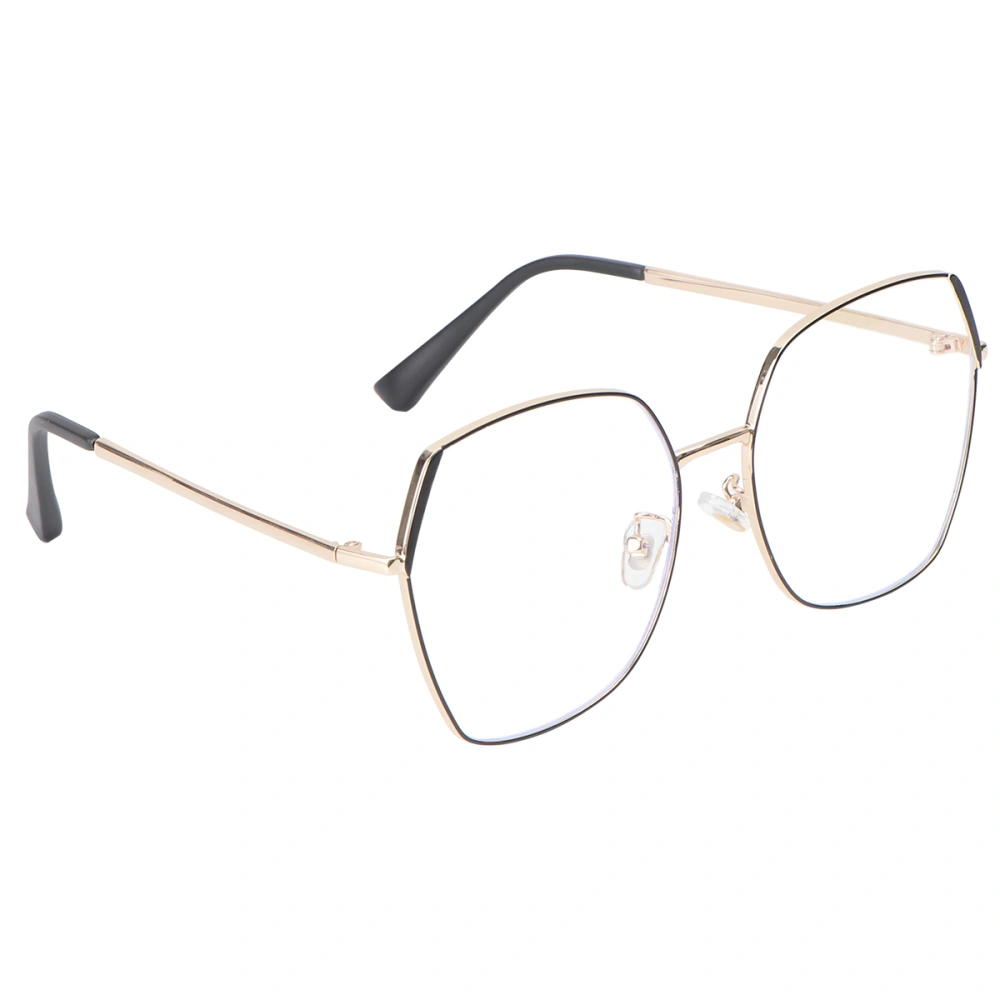 1PC Fashion Plain Glass Spectacles Anti-radiation Students Glasses Anti-blue Light Frame Metal Glasses for Men Women (Golden)