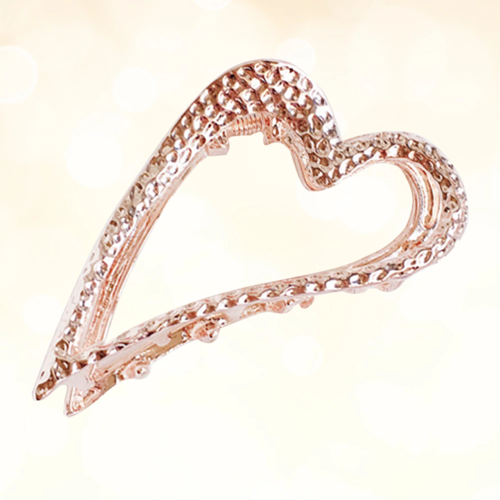 Metal Hollow Heart-Shaped Hair Claw Jaw Clips Clamps for Girl Women Lady