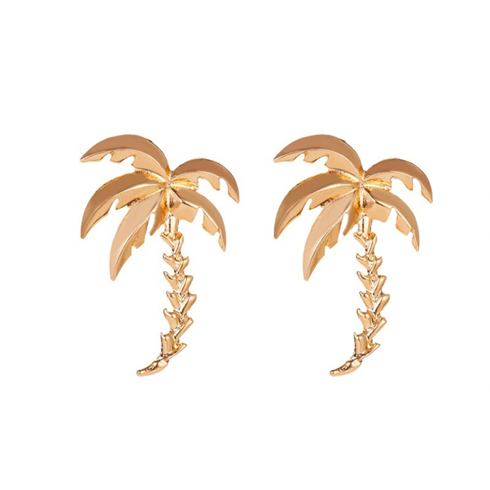 1 Pair of Lovely Tropical Coconut Trees Shaped Style Ear Studs  Summer Beach Style Earrings for Girls Women