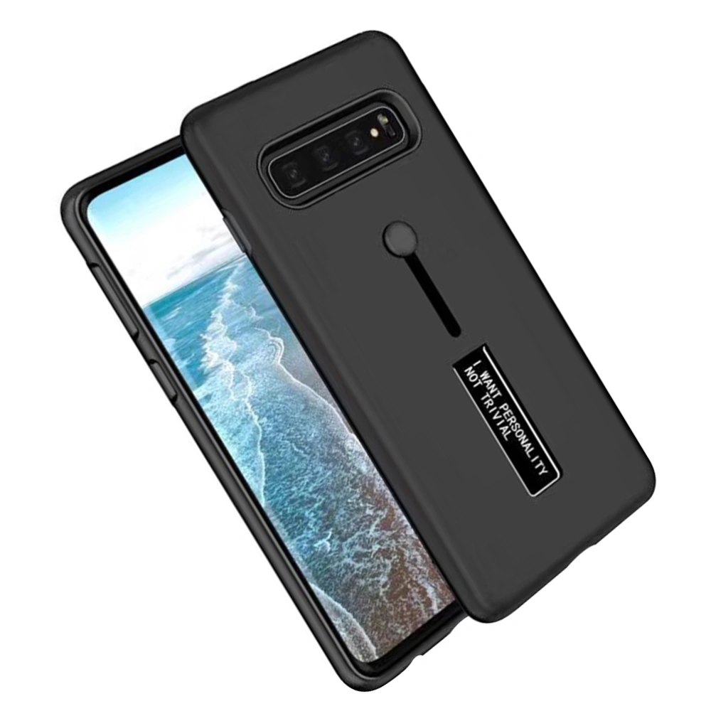 Protective Phone Case Scrub Touch Feeling TPU & PC Anti-fall Scratch Resistant Phone Cover Shell for Galaxy S10E (Black)