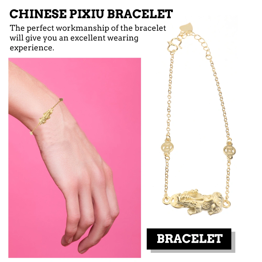 Feng Shui Fortune Bracelet Golden PiXu Wealth Bracelet Chain for Women Men