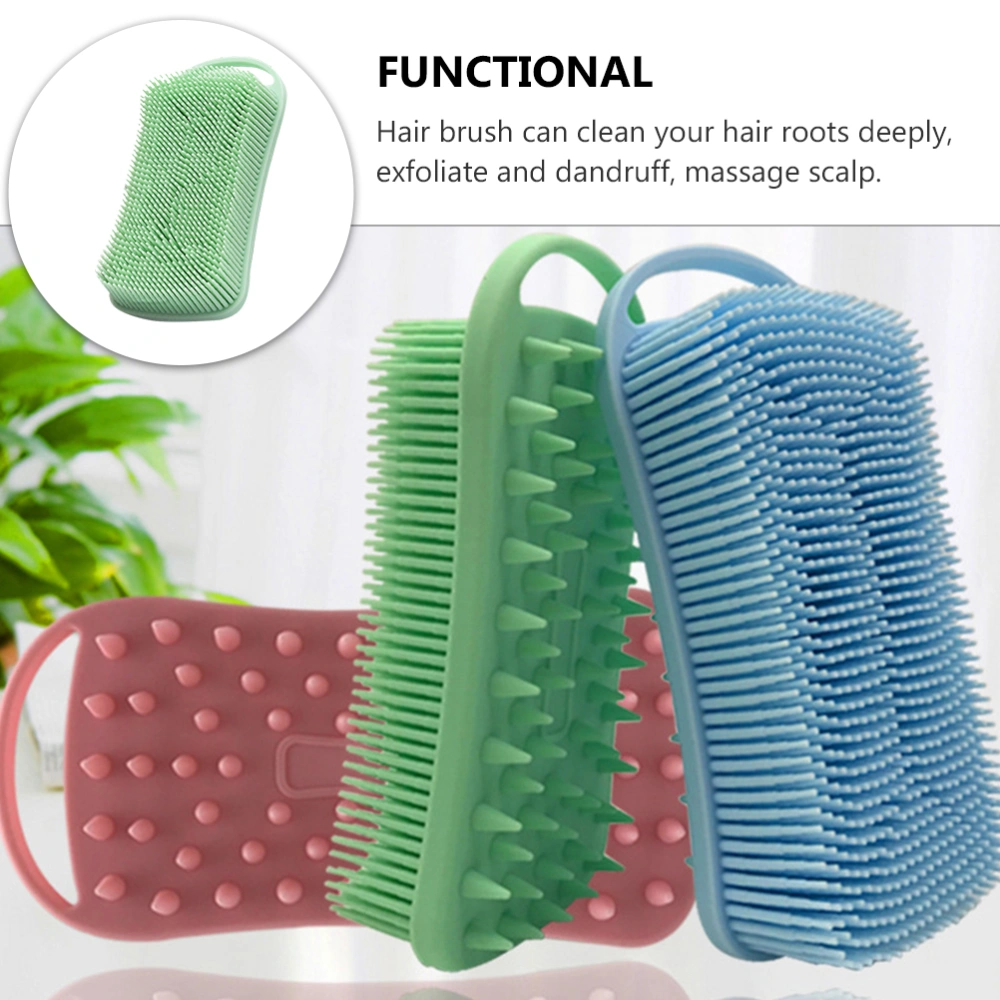 1pc Body Cleaning Brush Silicone Bath Brush Hair Washing Brush Bath Supplies