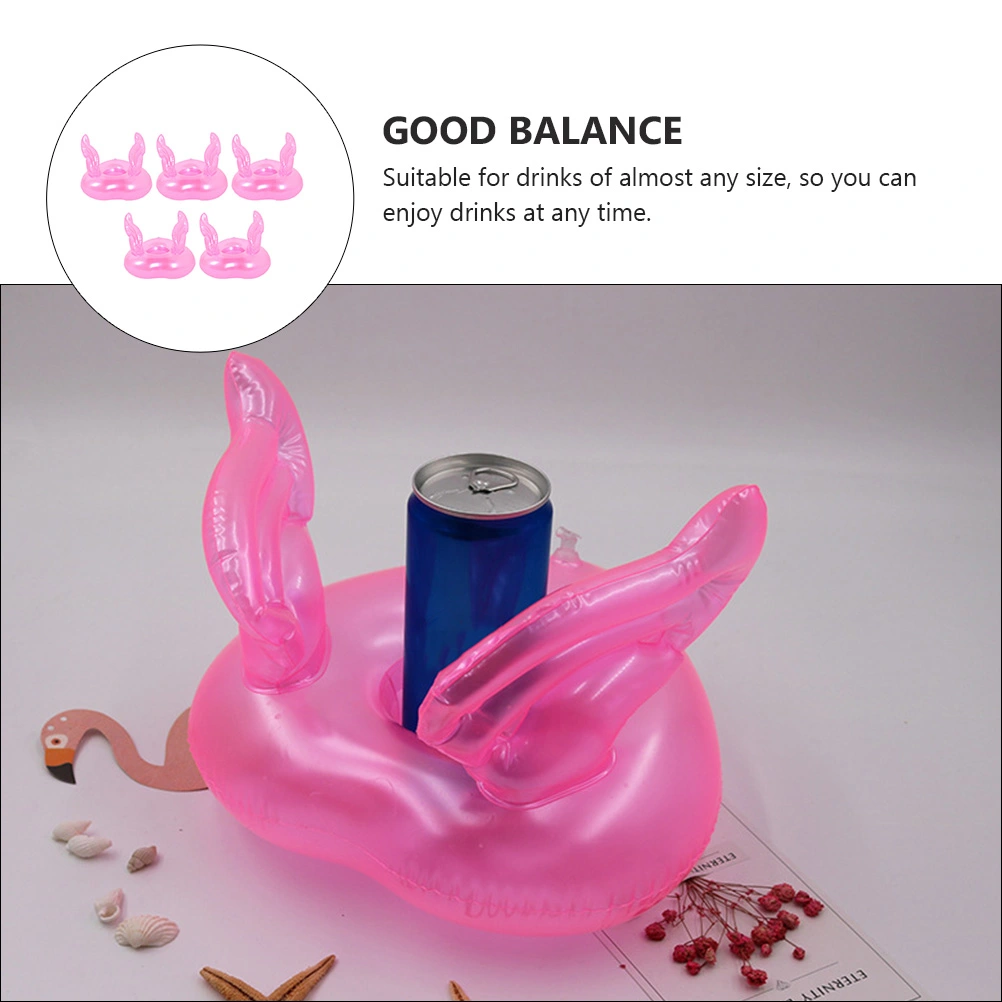 5pcs Inflatable Angel Shape Coaster Summer Pool Floats Drink Cup Holder