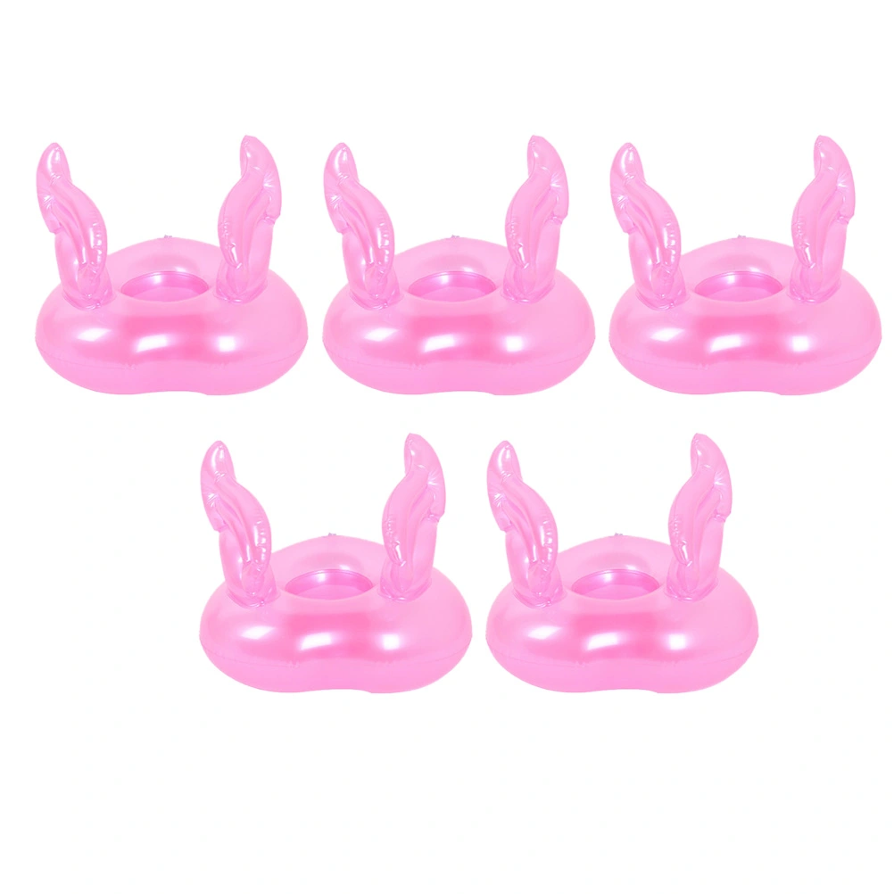 5pcs Inflatable Angel Shape Coaster Summer Pool Floats Drink Cup Holder