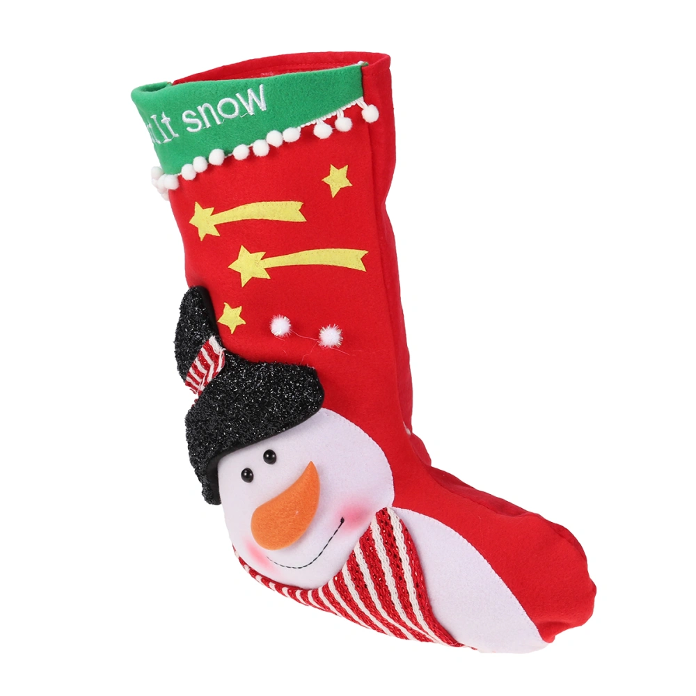 Christmas Gift Candy Socks Holders Treat Bag Goodie Bag Table Decorations Xmas Stocking Christmas Tree Hanging Ornaments (Snowman)