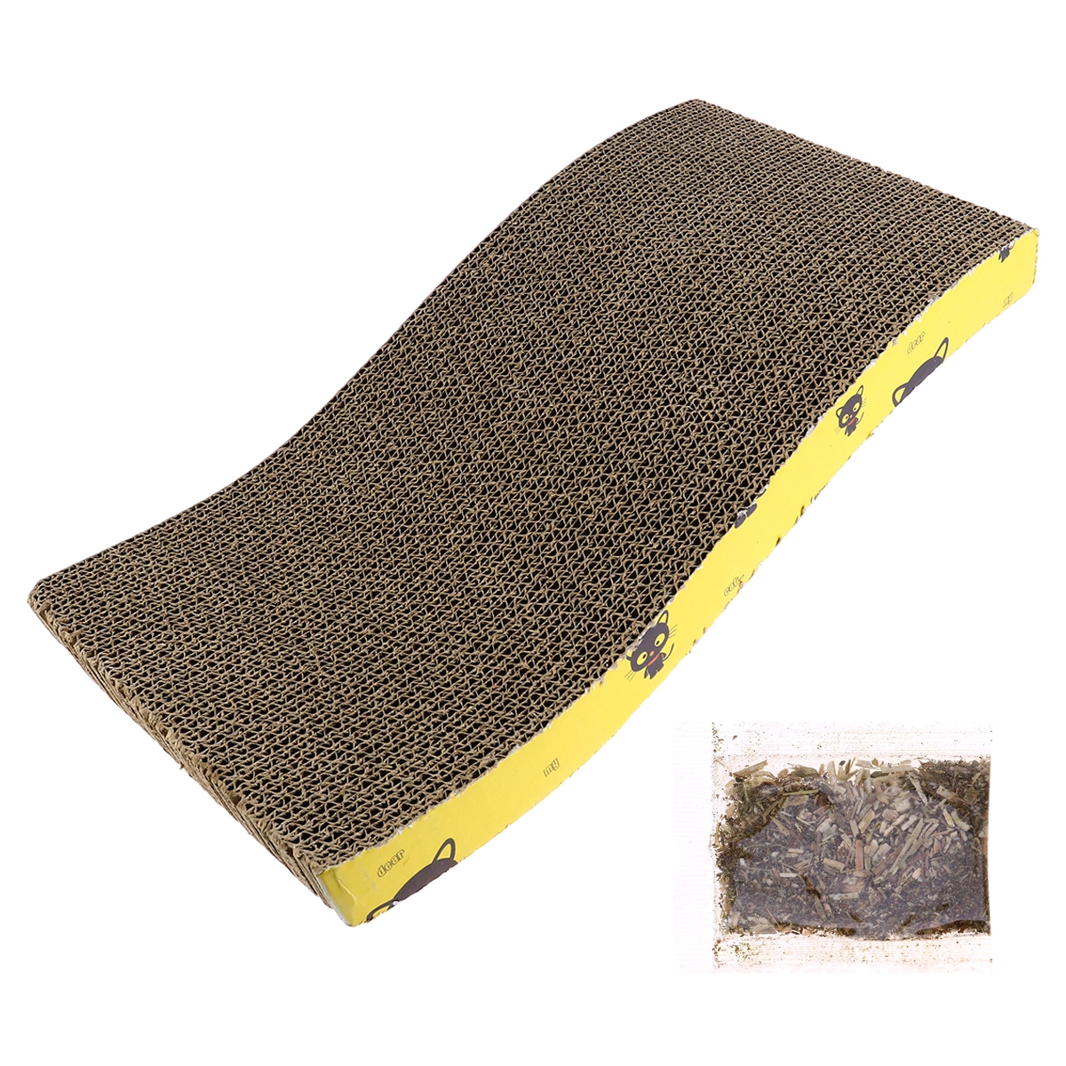 Corrugated Paper Cat Scratcher Cat Scratching Pad Board Mat Cats Pet Toy Game Accessories (S Shaped)