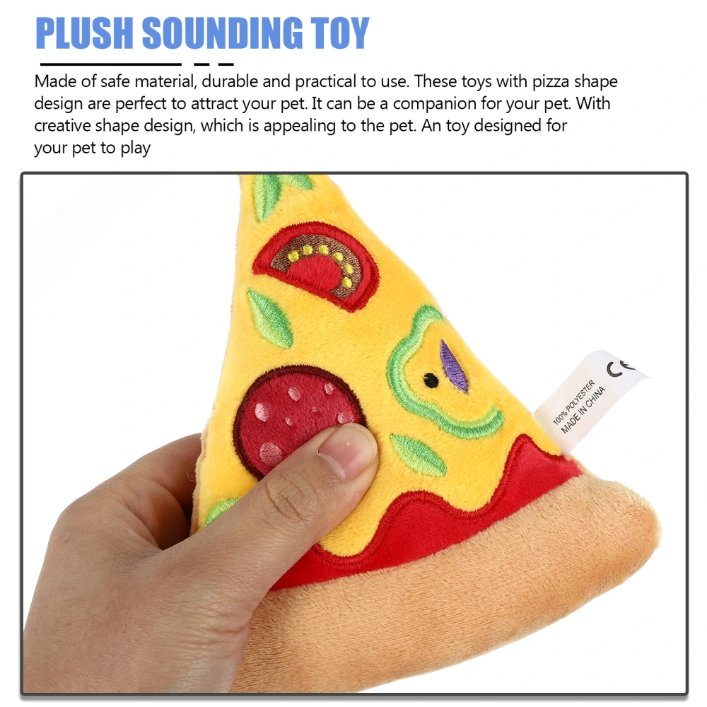 Dog Toy Pizza Shaped Squeaky Dog Toy Puppy Biting Chewing Toy Puppy Plush Toy