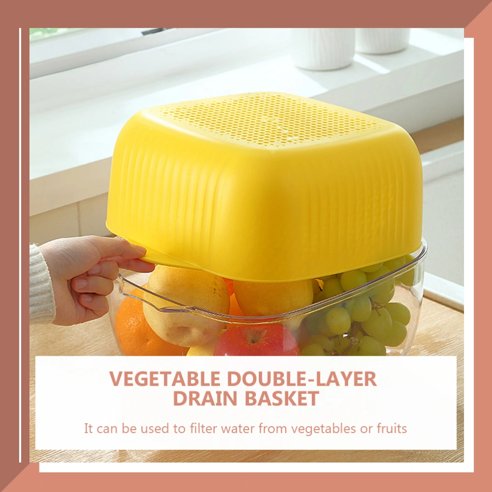 Kitchen Double-layer Washing Basket Vegetable Draining Double-layer Basket