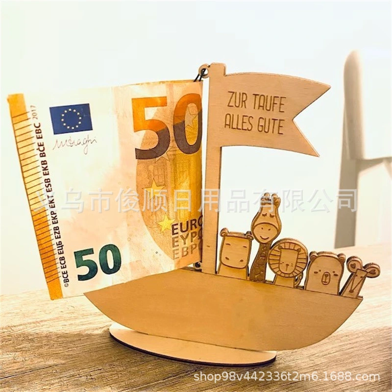 Wooden Decoration Money Clip Baby Boy Baptism Gift Baby Girl Baptism Gift for Keepsake
