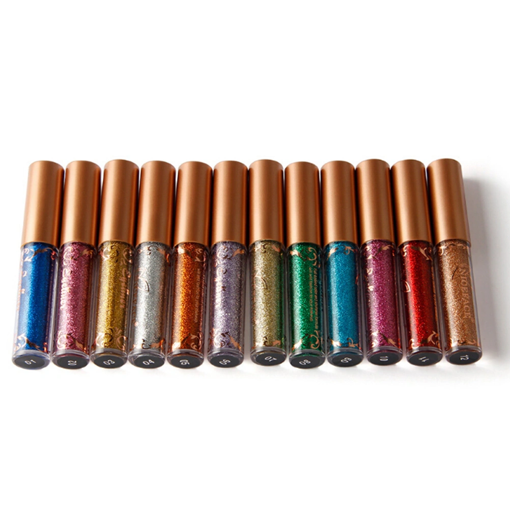 Women Metallic Liquid Eyeliner Shiny Shadow Bright Pearlescent Glitter Diamond High Liquid Eyeliner Makeup Cosmetic(10#)