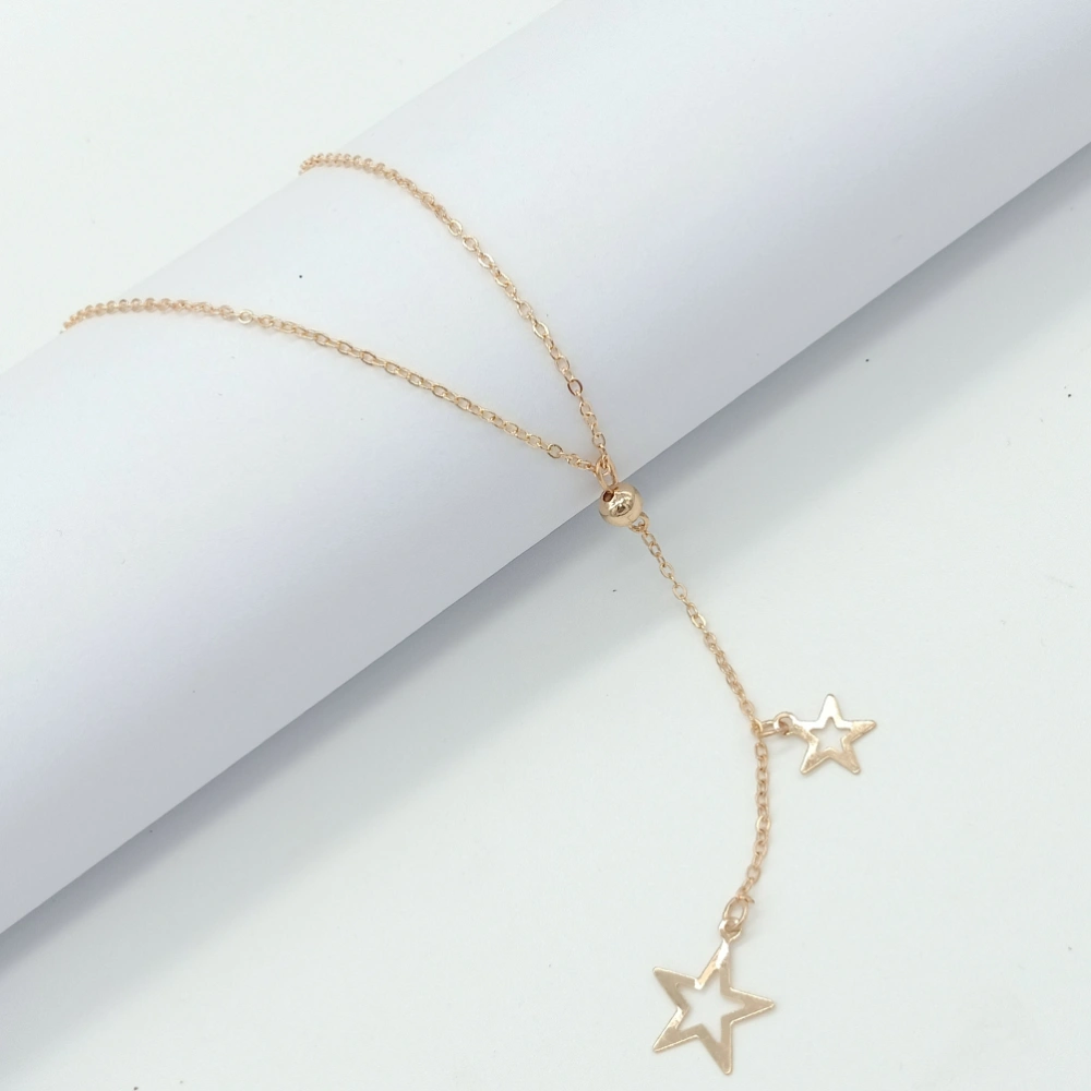 Fashion Chain Star Shaped Pendant Necklace Choker Necklaces Alloy Jewelry Gift for Women