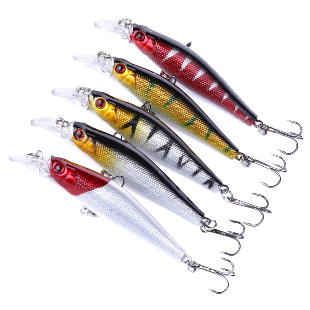 5PCS Plastic Fishing Lures Fish Shape Baits Artificial Hard Bait Long Shot Fishing Lure Outdoor Fishing Accessory