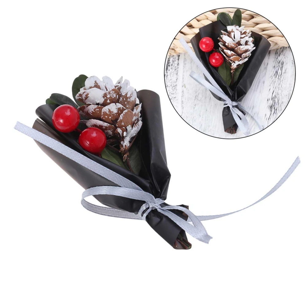 Mini Bouquet Shaped Pine Cone Gift Case Accessories Ornaments Christmas Tree Decorations Supplies (Type B)