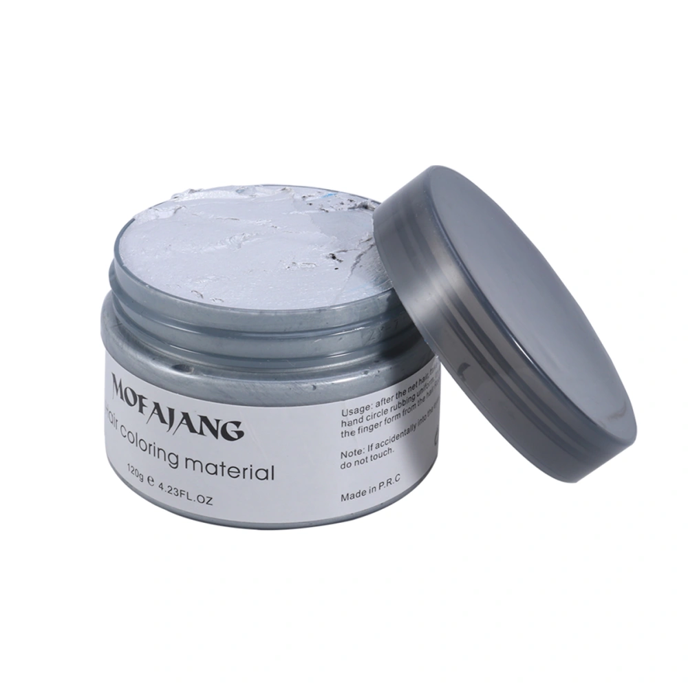 Hair Wax Pomades 4.23oz Disposable Natural Hair Styling Clays Ash Easy Cleansing Matte Hairstyle Coloring Material One-time Unisex Hair Color Wax Dye Molding Paste Style Hair Dye Wax (Gray)